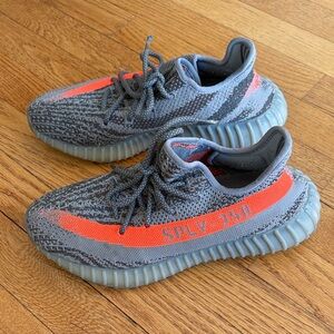 adidas Yeezy SPLY-350 Gray and Orange Athletic Shoes